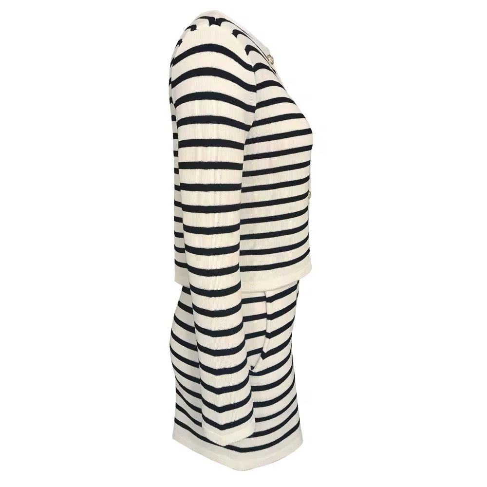 DIANA combo set - striped knitted shorts and jacket